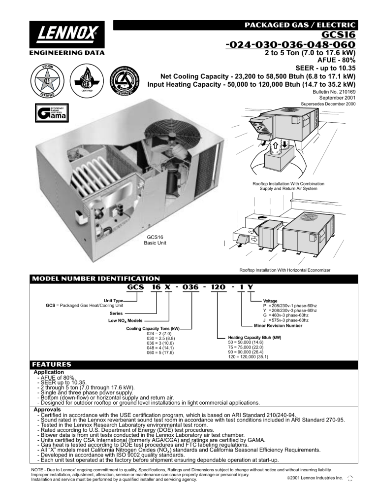 GCS16 −024−030−036−048−060 GCS16 −024−030−036−048−060