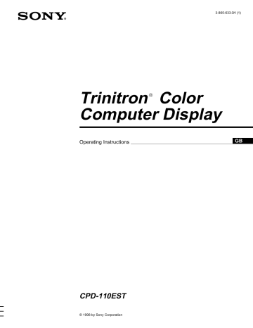 Trinitron Color Computer Display Trinitron Color Computer Display