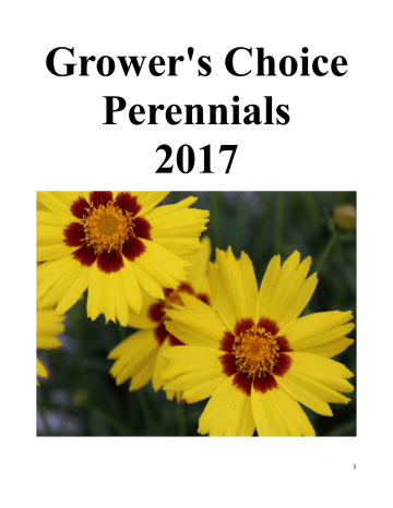 Grower`s Choice Perennials 2017 Grower`s Choice Perennials 2017