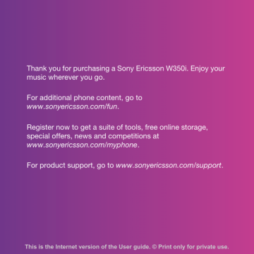 Sony Ericsson W350i Owner Manual | Manualzz Sony Ericsson W350i Owner Manual | Manualzz