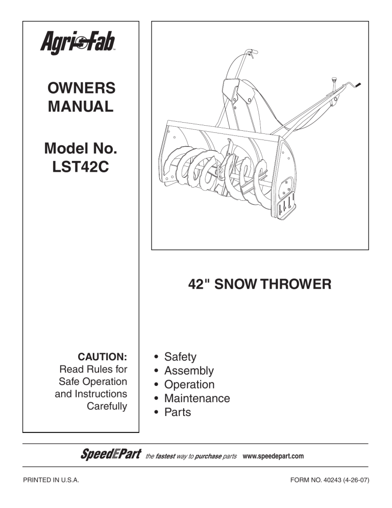 Model No. LST42C owNerS MaNuaL Model No. LST42C owNerS MaNuaL