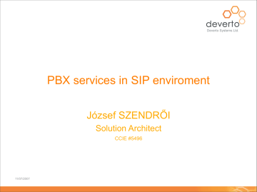 PBX services in SIP enviroment PBX services in SIP enviroment