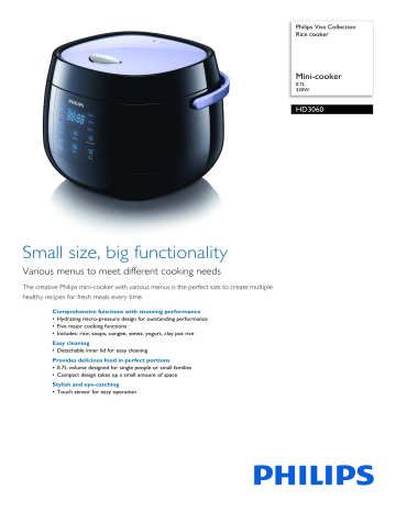 HD3060/62 Philips Rice cooker HD3060/62 Philips Rice cooker