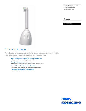 HX7011/82 Philips Compact Sonicare toothbrush head HX7011/82 Philips Compact Sonicare toothbrush head
