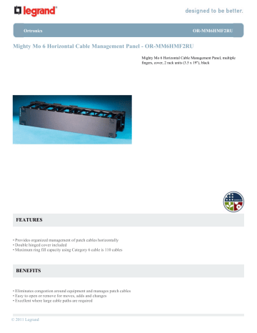 Mighty Mo 6 Horizontal Cable Management Panel - OR Mighty Mo 6 Horizontal Cable Management Panel - OR