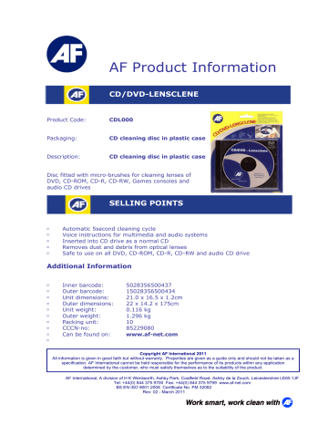 AF CDL000 | Manualzz