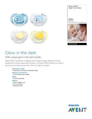SCF176/18 Philips Night Time Pacifiers SCF176/18 Philips Night Time Pacifiers