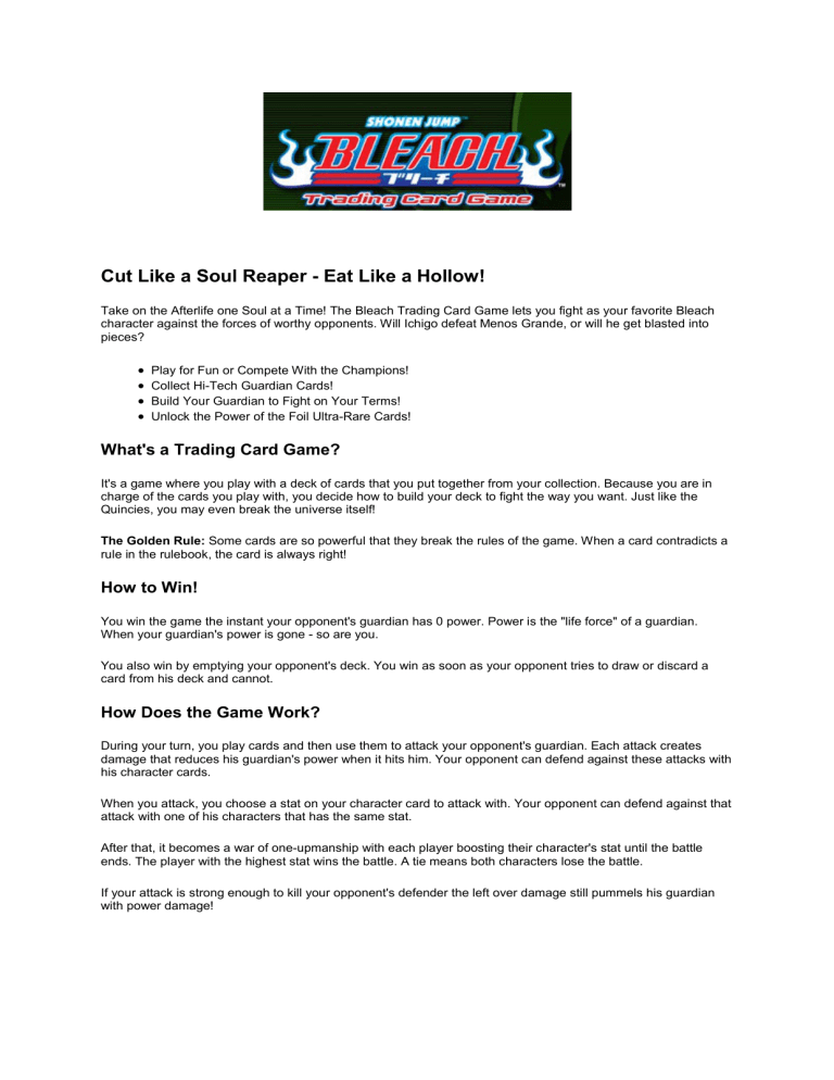 Cut Like a Soul Reaper - Eat Like a Hollow! Cut Like a Soul Reaper - Eat Like a Hollow!