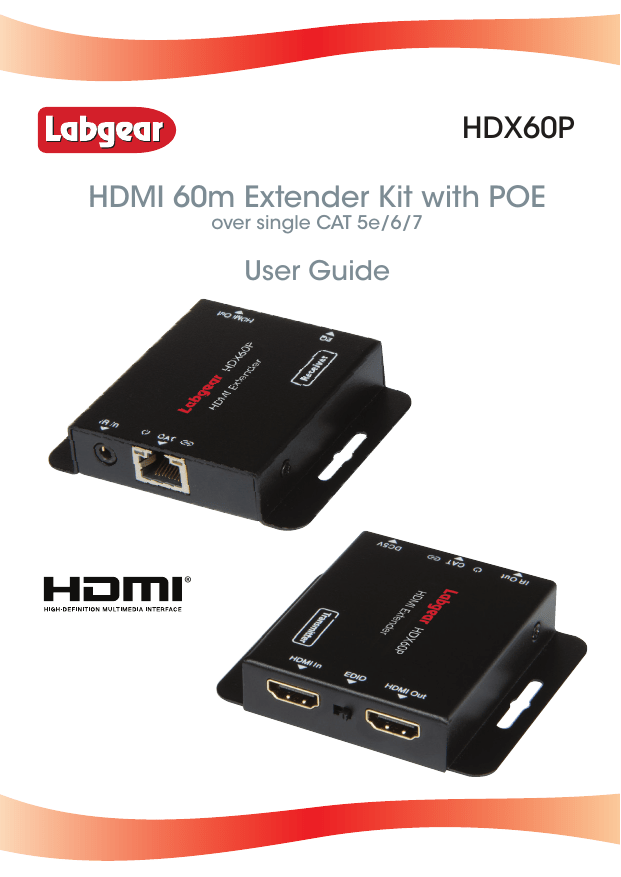 HDX60P HDMI over Ethernet Extender up to 60 HDX60P HDMI over Ethernet Extender up to 60