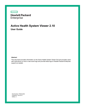 Active Health System Viewer 2.10 User Guide | Manualzz Active Health System Viewer 2.10 User Guide | Manualzz