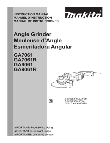 Makita GA7061 7 SJSII Angle Grinder Instruction Manual Manualzz