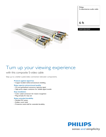 SWV3512W/17 Philips S-video/stereo audio cable SWV3512W/17 Philips S-video/stereo audio cable