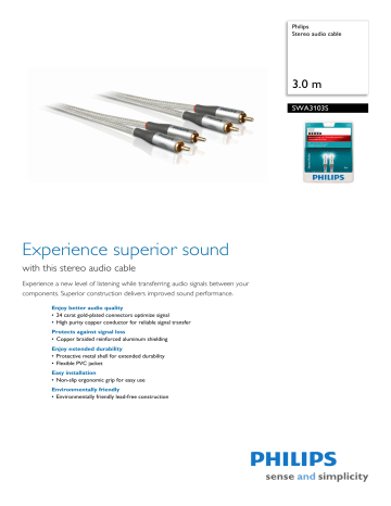SWA3103S/10 Philips Stereo audio cable SWA3103S/10 Philips Stereo audio cable