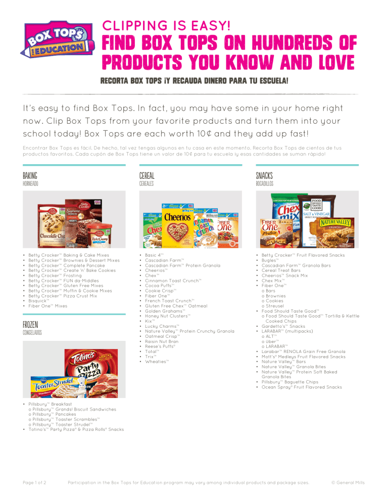 find box tops on hundreds of products you know and love find box tops on hundreds of products you know and love