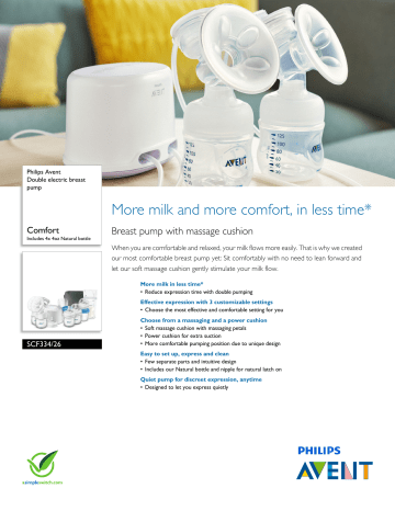 SCF334/26 Philips Double electric breast pump SCF334/26 Philips Double electric breast pump