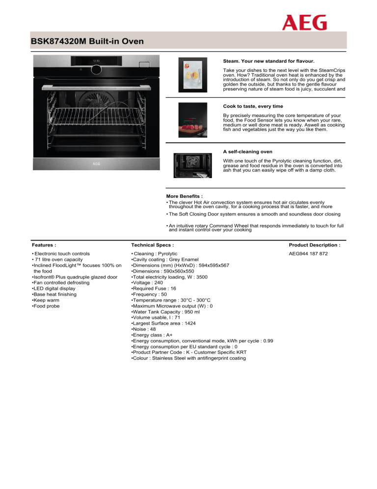 BSK874320M Built-in Oven BSK874320M Built-in Oven
