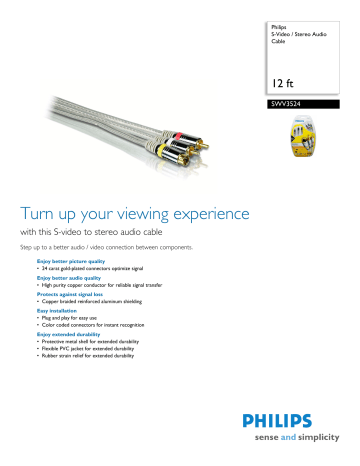 SWV3524/17 Philips S-Video / Stereo Audio Cable SWV3524/17 Philips S-Video / Stereo Audio Cable