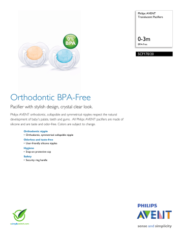 SCF170/20 Philips Translucent Pacifiers SCF170/20 Philips Translucent Pacifiers
