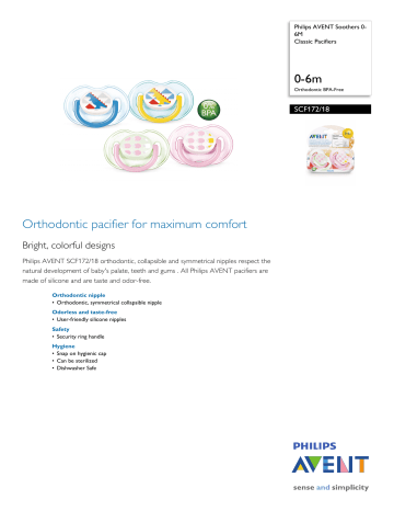 SCF172/18 Philips Classic Pacifiers SCF172/18 Philips Classic Pacifiers