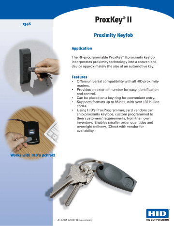 ProxKey® II - Security Imaging ProxKey® II - Security Imaging