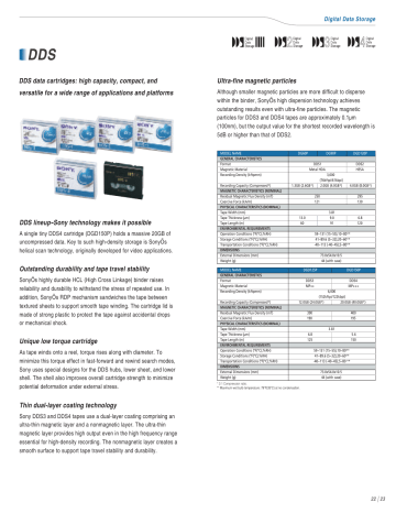 DDS lineup--Sony technology makes it possible DDS lineup--Sony technology makes it possible
