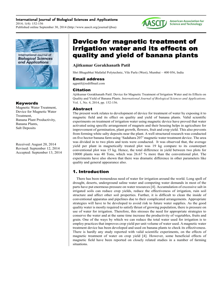 Device for magnetic treatment o Device for magnetic Device for magnetic treatment o Device for magnetic