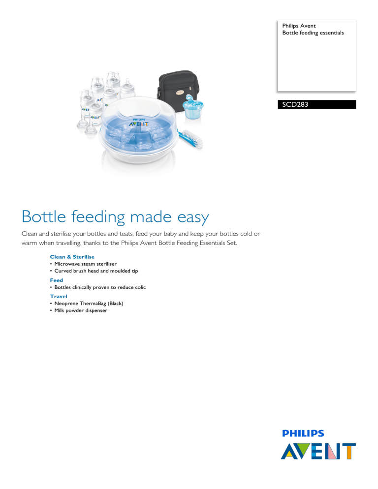 SCD283/01 Philips Bottle feeding essentials SCD283/01 Philips Bottle feeding essentials