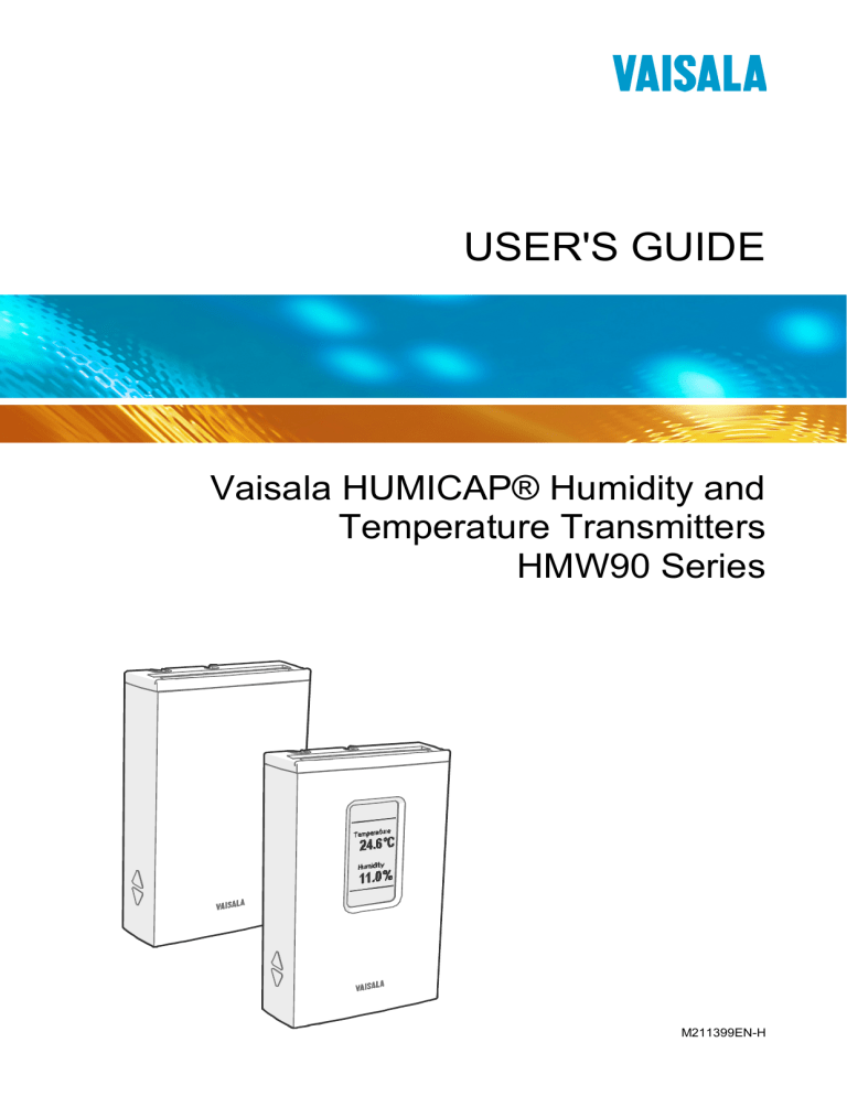 Vaisala HMW90 User manual Vaisala HMW90 User manual