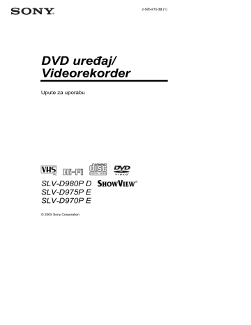 Sony SLV-D975PE, SLV-D970PB, SLV-D980PD User's manual Sony SLV-D975PE, SLV-D970PB, SLV-D980PD User's manual