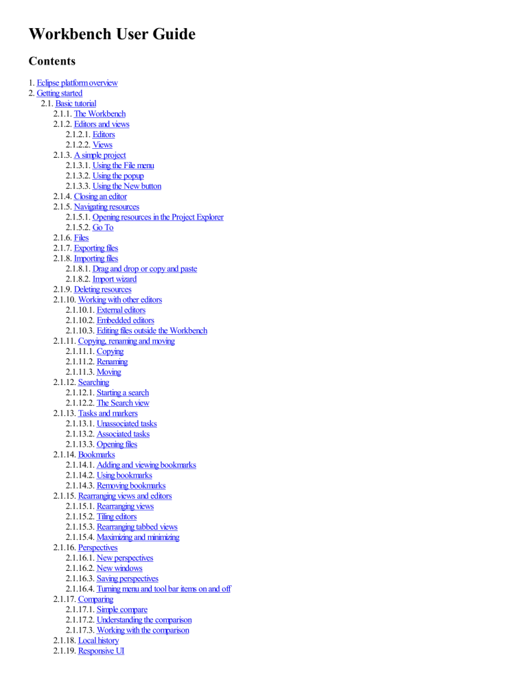 Workbench User Guide Workbench User Guide