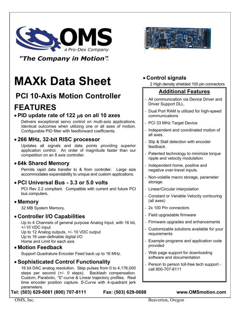 OMS - MAXk OMS - MAXk