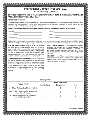 International Comfort Products, LLC International Comfort Products, LLC