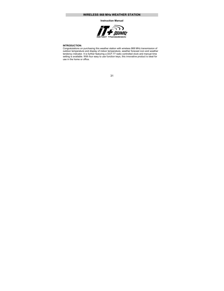 Technoline Model User manual Technoline Model User manual