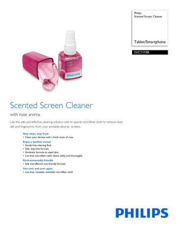 SVC1119R/27 Philips Scented Screen Cleaner SVC1119R/27 Philips Scented Screen Cleaner