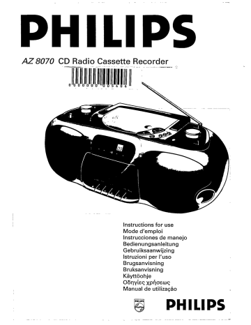 Page 1 PHILIPS AZ 8070 CD Radio Cassette Recorder Page 1 PHILIPS AZ 8070 CD Radio Cassette Recorder