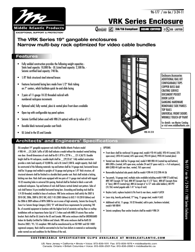 VRK Series Enclosure VRK Series Enclosure