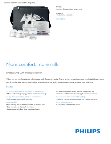 Product Leaflet: Natural Comfort Double electric breast pump Product Leaflet: Natural Comfort Double electric breast pump