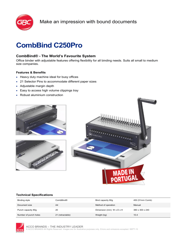 CombBind C250Pro CombBind C250Pro