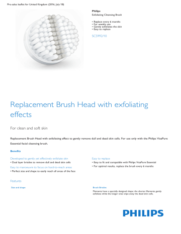 Product Leaflet: Replace every 6 months Exfoliating Cleansing Brush Product Leaflet: Replace every 6 months Exfoliating Cleansing Brush