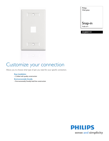 SDJ8001W/17 Philips Wall plate SDJ8001W/17 Philips Wall plate