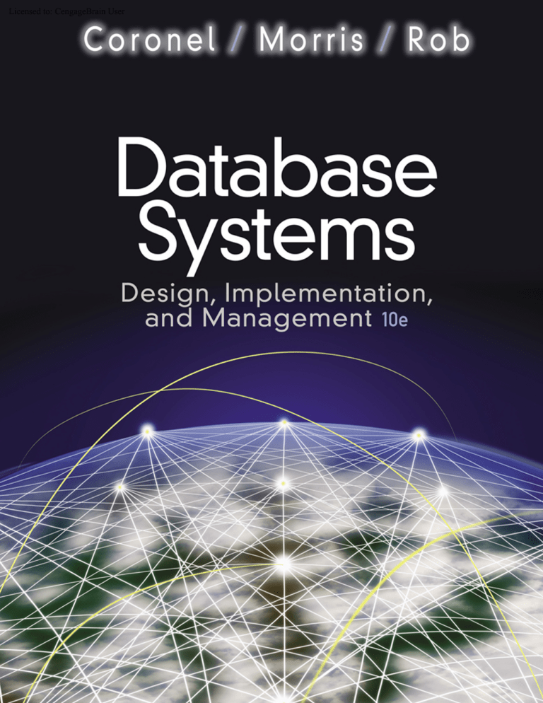 Database Systems Design Implementation Management, 10th ed. Database Systems Design Implementation Management, 10th ed.