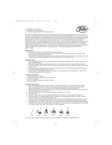 Mop Bucket Instruction Sheet Mop Bucket Instruction Sheet