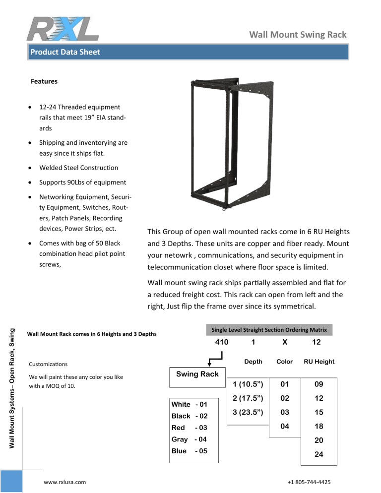 Wall Mount Swing Rack Wall Mount Swing Rack