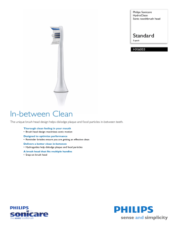 HX6003/05 Philips Sonic toothbrush head HX6003/05 Philips Sonic toothbrush head