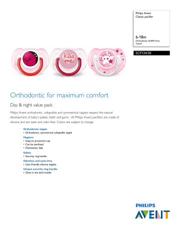 SCF134/30 Philips Classic pacifier SCF134/30 Philips Classic pacifier