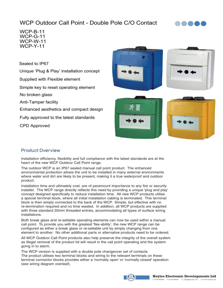 WCP Outdoor Call Point - Access Security Products WCP Outdoor Call Point - Access Security Products
