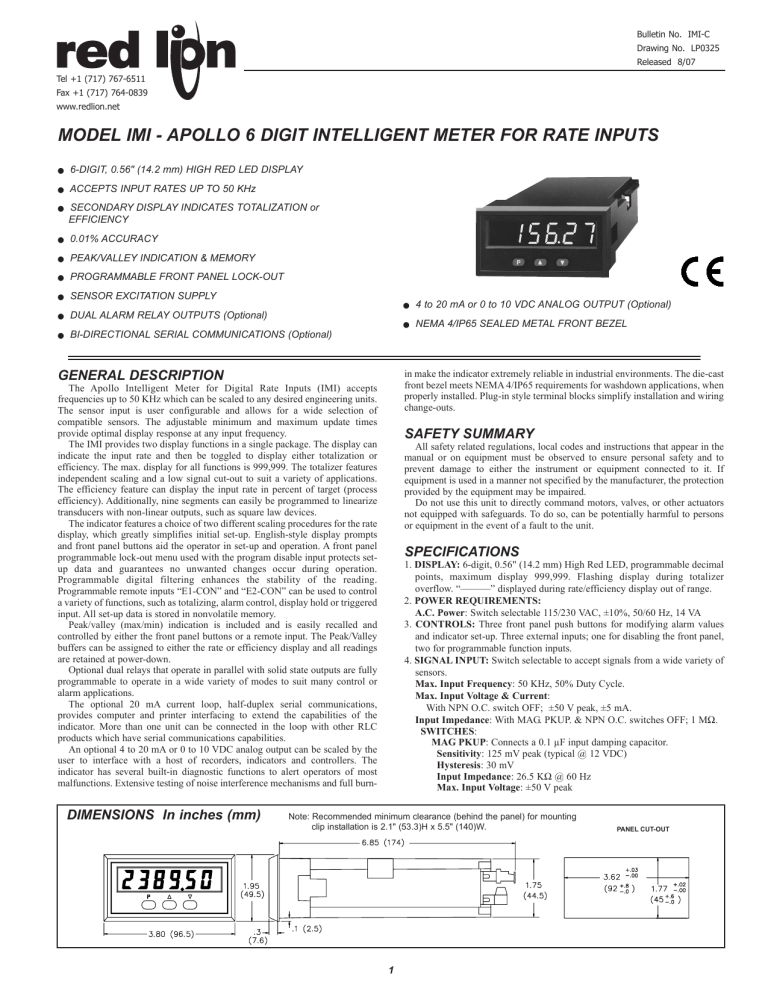 red lion IMI User manual red lion IMI User manual
