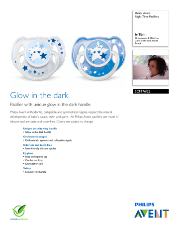 SCF176/22 Philips Night Time Pacifiers SCF176/22 Philips Night Time Pacifiers