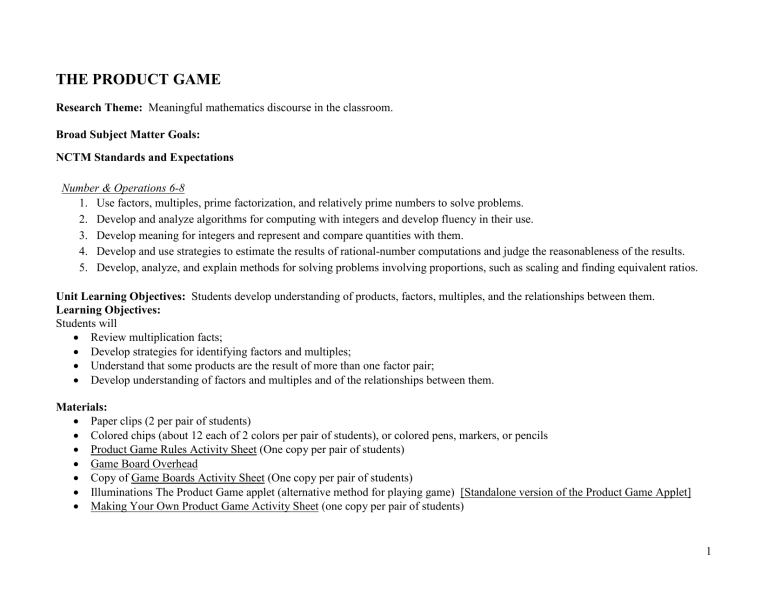 Product game Product game
