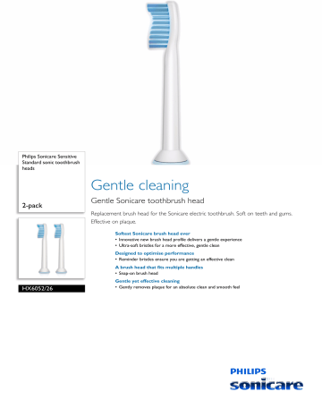 HX6052/26 Philips Standard sonic toothbrush heads | Manualzz